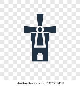 Windmill vector icon isolated on transparent background, Windmill transparency logo concept