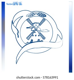 Windmill vector icon. Mill.