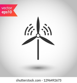Windmill vector icon. Mill vector sign. EPS 10 vector flat symbol