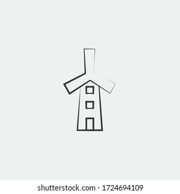 windmill vector icon renewable energy