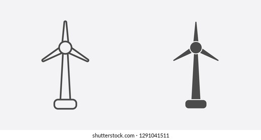 Windmill vector icon sign symbol
