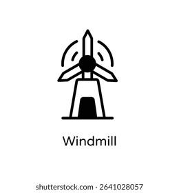 Windmill vector icon stock illustration