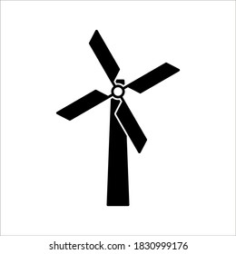 Windmill Vector Icon. turbine icon, vector illustration on white background