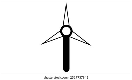 Ícone do vetor do moinho. ícone da turbina, ilustração do vetor no fundo branco.