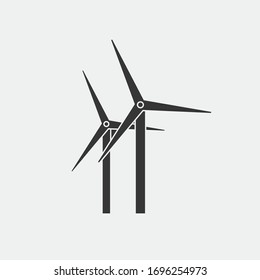 windmill vector icon wind electricity renewable power source icon
