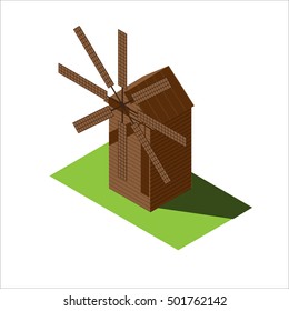 Windmill vector illustration