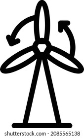 windmill Vector illustration on a transparent background. Premium quality symbols. Stroke vector icon for concept and graphic design.