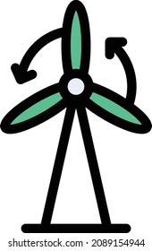 windmill Vector illustration on a transparent background. Premium quality symbols. Stroke vector icon for concept and graphic design.