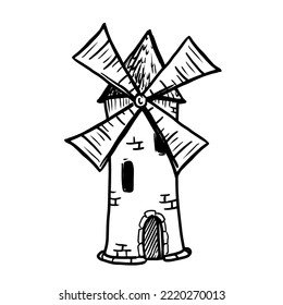 Windmill vector illustration on white background