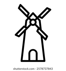 Windmill Vector Line Icon Design