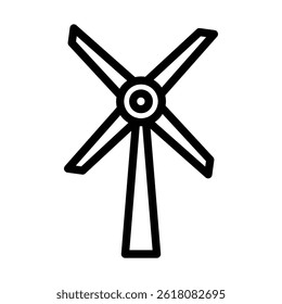 Windmill Vector Line icon design