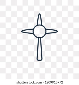 Windmill vector outline icon isolated on transparent background, high quality linear Windmill transparency concept can be used web and mobile