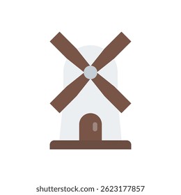 Windmill Vector for Renewable Energy and Wind Power. Turbine illustration. Eco electricity generation concept for sustainability. Flat Icon