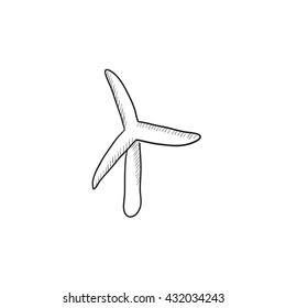 Windmill vector sketch icon isolated on background. Hand drawn Windmill icon. Windmill sketch icon for infographic, website or app.