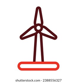 Windmill Vector Thick Line Two Color Icons For Personal And Commercial Use.
