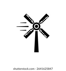 Windmill with Vertical Blades and Classic Architectural Design