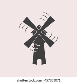 Windmill web icon. Isolated illustration