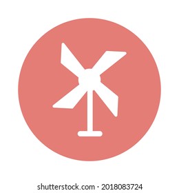 windmill  white glyph with color background vector icon which can easily modify or edit 
