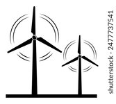 Windmill, Wind eco energy icon. Rotating windmill vector illustration