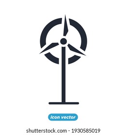 molino de viento. energía eólica. icono de la turbina eólica. Ecología Sostenibilidad ambiental. Plantilla de símbolo ecológica para la ilustración vectorial de la colección de diseño gráfico y web