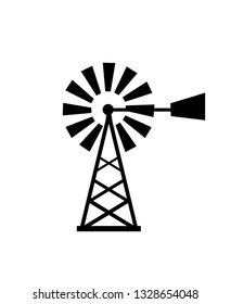 windmill, wind power vector illustration