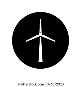 Windmill, Wind turbine icon in circle . Vector illustration