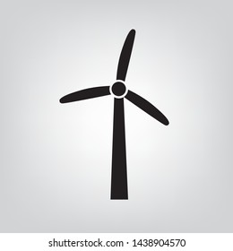 windmill, wind turbine icon- vector illustration