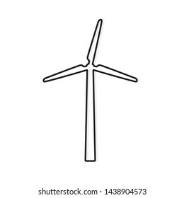 windmill, wind turbine icon- vector illustration