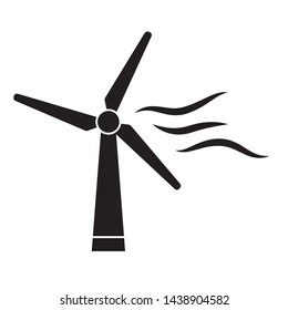 windmill, wind turbine icon- vector illustration