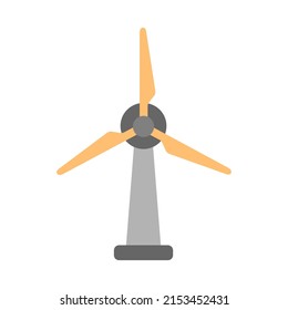 Windmill, wind turbine, wind power station with long vanes. minimal vector illustration