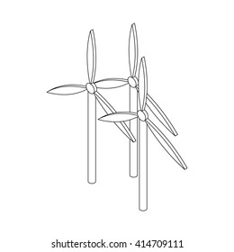Windmills for electric power production icon