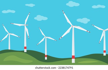 Windmills for electric power production on a cloudy day