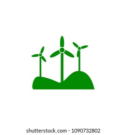 windmills green icon. Element of nature protection icon for mobile concept and web apps. Isolated windmills icon can be used for web and mobile on white background