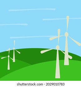 Windmills hill vector for background or texture 