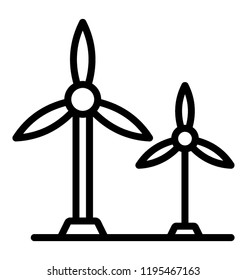 Windmills in an icon describing wind energy ion