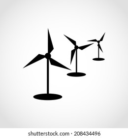 Windmills Icon Isolated on White Background