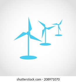 Windmills Icon Isolated on White Background