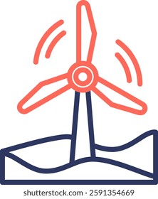 Windmills Icon Line Color Vector Illustration
