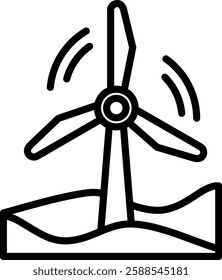 Windmills Icon Line Vector Illustration