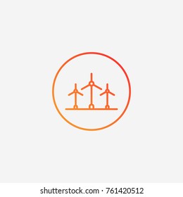 Windmills icon.gradient illustration isolated vector sign symbol
