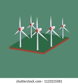 Windmills icons set