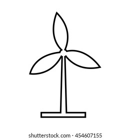 Windmills over white background, vector illustration eps10