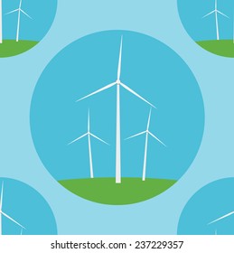Windmills. Seamless background pattern