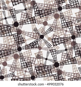 Windmills seamless pattern design, abstract art