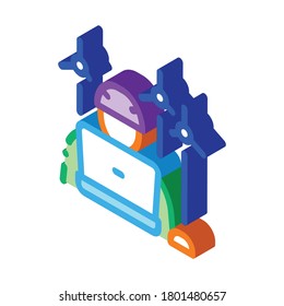 windmills technician icon vector. isometric windmills technician sign. color isolated symbol illustration
