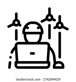 windmills technician icon vector. windmills technician sign. isolated contour symbol illustration