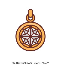 Iconos rellenos de Windorose, Ilustración vectorial