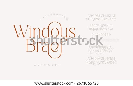 Windous Braef Alphabet Typeface with Elegant Flowing Serif Design