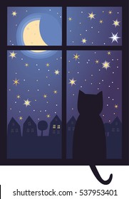 4,334 Cat window night Images, Stock Photos & Vectors | Shutterstock