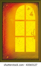 Window and abstract grunge background